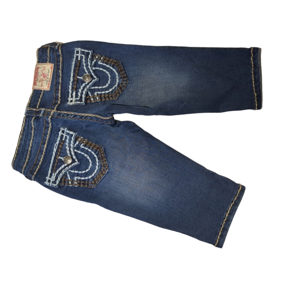 True Religion Joey Luxury Blue Denim capris Size 28 - Picture 10 of 16
